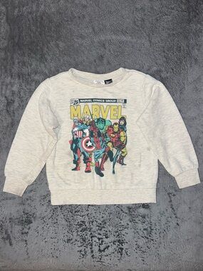 Marvel Kids Cream Sweatshirt with Vintage Superhero Graphic